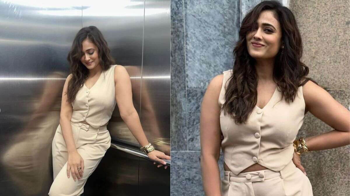 PICS Shweta Tiwari transforms into a stylish, formal beige outfit and rocks it; I assume it was reasonably priced.